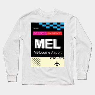 MEL Melbourne 3D airport tag Long Sleeve T-Shirt